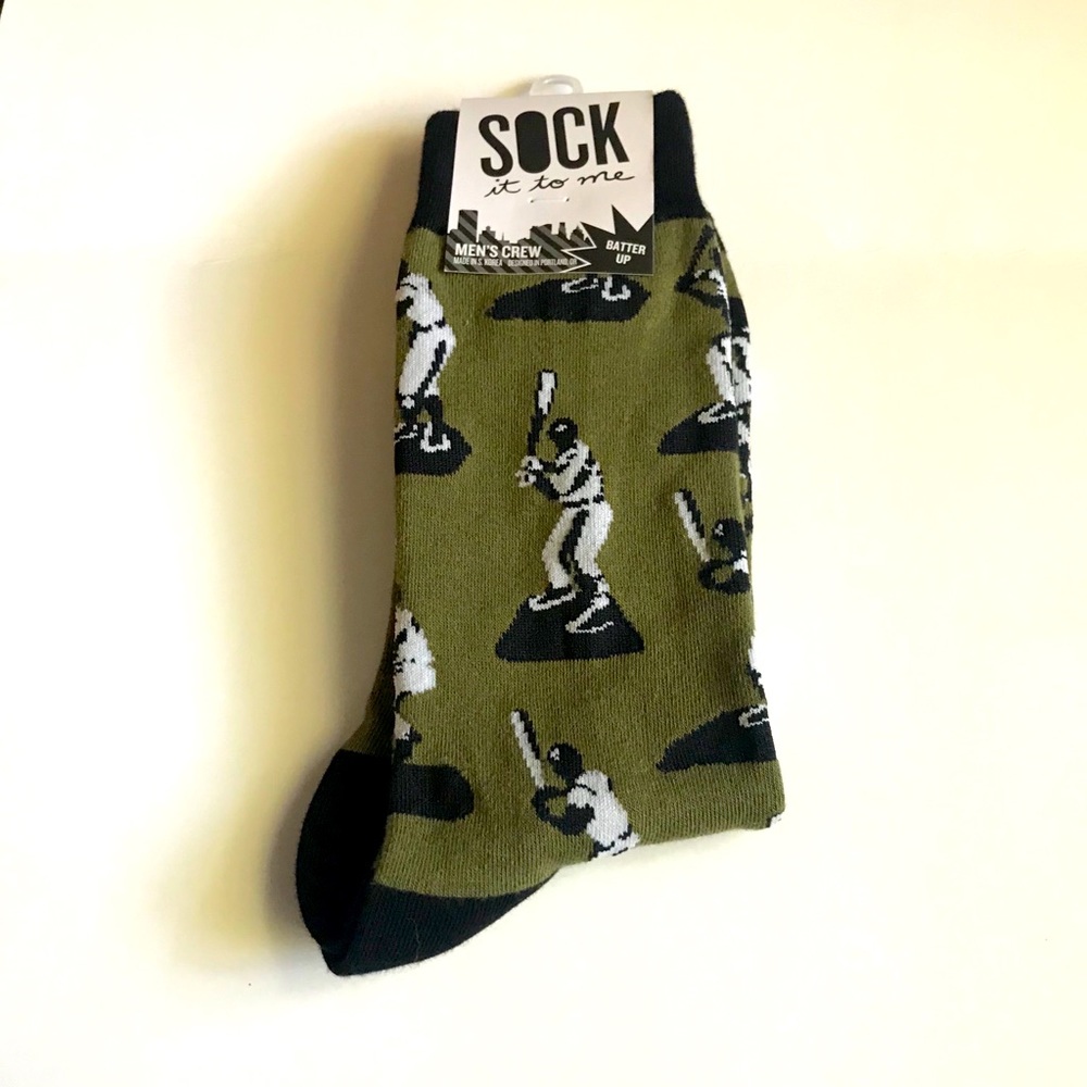 Sock It To Me Batter Up Men’s Crew Socks